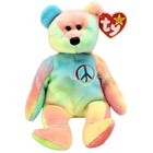 Ty Beanie Babies Peace The Bear Tie Dye Plush 1996