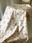 Antique French Fabric Cotton Floral Pink Stripe Roses 1900 Shabby Chic