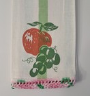Vintage Kitchen Towel Embroidered Flour Sack Fruit Stripd 14 25x28 5  Cannon Usa