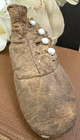 Antique Leather Baby Shoes High Top Four Button Brown-as Is precious  Adorable