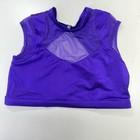 Weissman Balera Lustre Cap Sleeve Crop Top Mock Neck Purple Size Small New