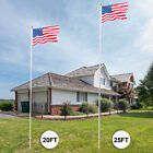 20 25ft Sectional Flag Pole  Heavy Duty Aluminum Flagpole Kit Fly 2 Flags  25ft