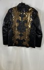 Doohoob Men s Black Gold Sequin Leaf Peak Lapel Blazer Dinner Jacket Nwt Sz L