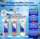 4 Stage 100 Gpd Reverse Osmosis Deionization Water System For Reef Aquarium