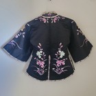 Vintage 1920s Chinese Embroidered Silk Jacket   Republic Era Floral Evening Coat