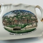 Rockville   Connecticut Ct Antique Park Place Souvenir China Mini Vase Trinket