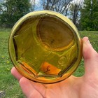 Antique Honey Yellow Light Amber Ribbed Cigar Humidor Jar W  Lid 1900s