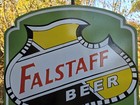 Huge Vintage Falstaff Beer Porcelain Sign   brewers Art  20 x24 