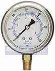 10 Pack Liquid Filled Pressure Gauge 0-60 Psi  2 5  Face  1 4  Npt Lower Mount