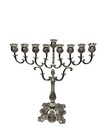 Big Design Jewish Menorah Chanukah Hanukkah Israel Nickel Judaica 38cm