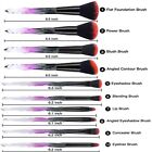 10 Pcs Premium Synthetic Foundation Blending Blush Powder Eyeshadow Brush Set