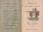 Singer 27-4 Sewing Machine Instructions Manual - Steel Wire Bind - Tough Covered