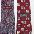 Vintage Chaps Ralph Lauren Silk Tie Lot Of 2 Red Maroon Burgundy