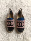 Chanel Espadrille Black Women s   Authentic Cc Logo Flat  Size 35 Made In Spain