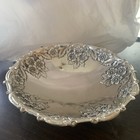 Vintage Footed Silver Plate Ornate Bowl Dish Tarnish Protected Japan