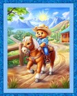 Cactus Cowboy Fabric Baby Quilt Panel 36  X 45   Teddy Bear  Horse