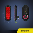 6  Oval Led Trailer Tail Lights red  2 Pack  Grommets Mount