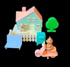 Vintage Teddy s World Wonderland Playground Tiny Playset W  Pink Case