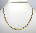 14k Yellow Gold 4 70mm Italian Cuban Curb Chain Link Necklace Mens Women