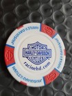 Closed Harley Davidson Poker Chip  racine  Wi  New Style White