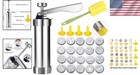 Adjustable Cookie Press Gun With 20 Decorative Discs For Effortless Baking Fun