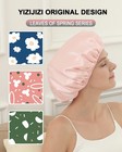 Reusable Triple Layer Waterproof Shower Cap Large Terry Lined Hair Cap For Women
