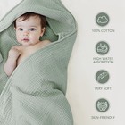 Muslin Baby Hooded Towels 2 Pack     32x32 Inch Soft Absorbent Cotton Bath Towe   