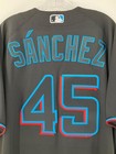 Sixto Sanchez  45 Miami Marlins Game Used Black Jersey  Year  2021 Size  46