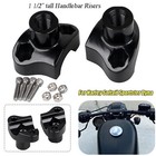 Black 1  Handlebar 1 1 2  Risers For Harley Dyna Softail Sportster Xl 883 1200
