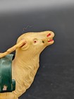 Vintage Occupied Japan Santa Sleigh Reindeer Bell Celluloid Tin Friction 1940