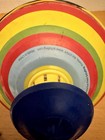 Vtg Schylling Tin Litho Spinning Toy Top With Circus Motif Great Graphics 7   x7   