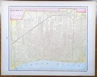 Vintage 1895 Detroit Michigan Map 14 x11  Old Antique Original Tigers Corktown