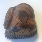 Antique - Hand Carved Wooden Match Stick Safe Holder With Striker Hunter Design