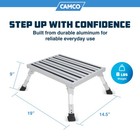 Camco Folding Aluminum Step Stool  Adjustable Height For Rv And Trailers  Silver