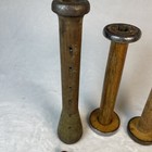5 Various Vtg Wood Textile Industrial Spools Bobbins Quill Snuffer Primitive