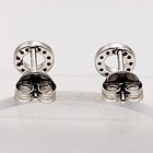 Sterling Silver 925 Earrings Post Circle Cubic Zirconia Accent Small 0 7g
