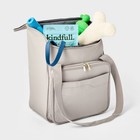Pet Travel Gear Bag With Bowls Taupe - Open Story  Solid Pattern Recycled Nylon