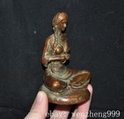 4 old China Ancient Dynasty Bronze Beauty Woman People Sacrifice Statue