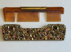 Vintage 1950 s Mid Century Jeweled Rhinestone Comb Case   Comb