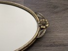 Vtg Matson Signed Gold Gilt Ormolu Daisy Floral Handles Oval Mirror Tray 10 5  