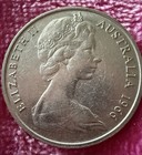 1966 Queen Elizabeth Ii 20 Cents Australian  Coin