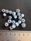 20 Chevron Glass Beads - Handmade Fancy Rare Vintage  b480 
