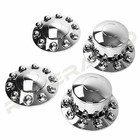 Semi Truck Chrome 22 5  24  Front rear Wheel Center Hub Cap 10 Lug Dome Nut Axle