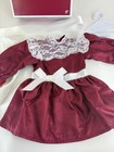 American Girl Doll Samantha Cranberry Holiday Christmas Dress With Box   Ribbon