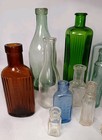 Vintage Antique Apothecary   Medicine Bottles Lot - Some Embossed 15 Pieces