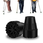Durable 7 8  Crutch Tips - 2 Pack Rubber Feet With Metal Inserts  Non-slip Grip
