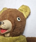Vintage Brown   Yellow Teddy Bear     Googly Eyes     Rubber Nose     Plush 16         50s
