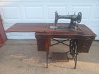 Antique White Rotary Sewing Machine With Table Full And Complete All Accessories