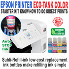 Epson Printer With Sublimation Ink Heat Transfer Direct Dtf T- Shirt Start Kit 