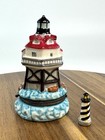 Porcelain Hinged Trinket Box Lighthouse Seashore Ocean Nautical  5